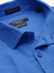 Men Blue Solid Casual Casual Shirts-SPARROW-1753-Blue