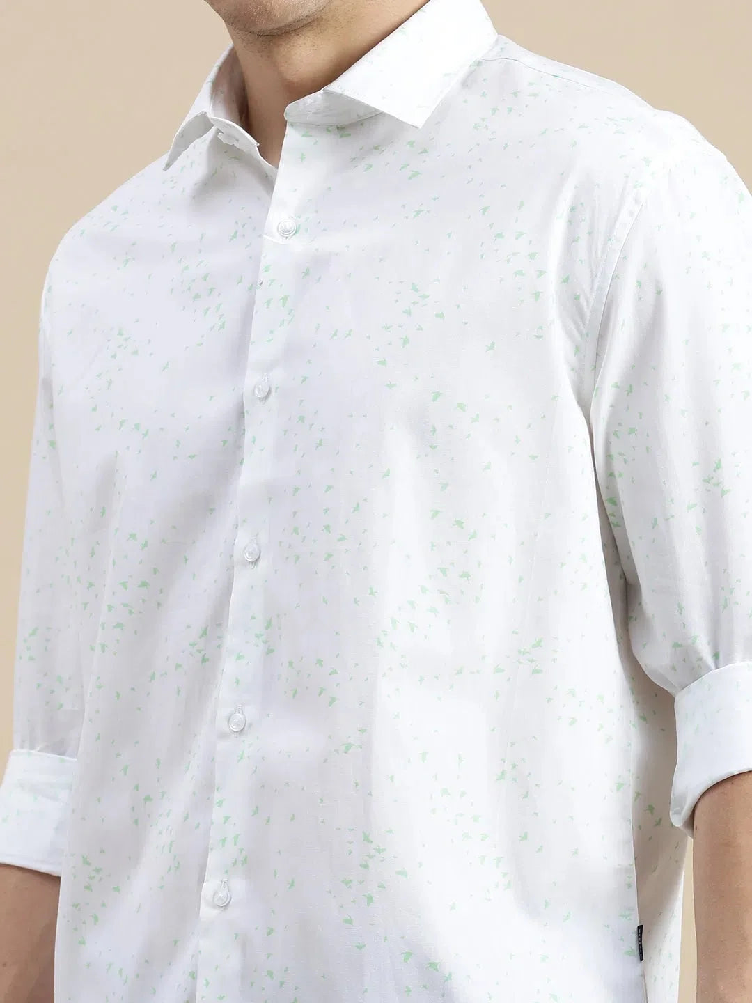 White Graphics Printed Shirt - DesiQlo Casual Mens Shirt