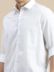 Men White Graphics Casual Shirt-DAITON-3461-White