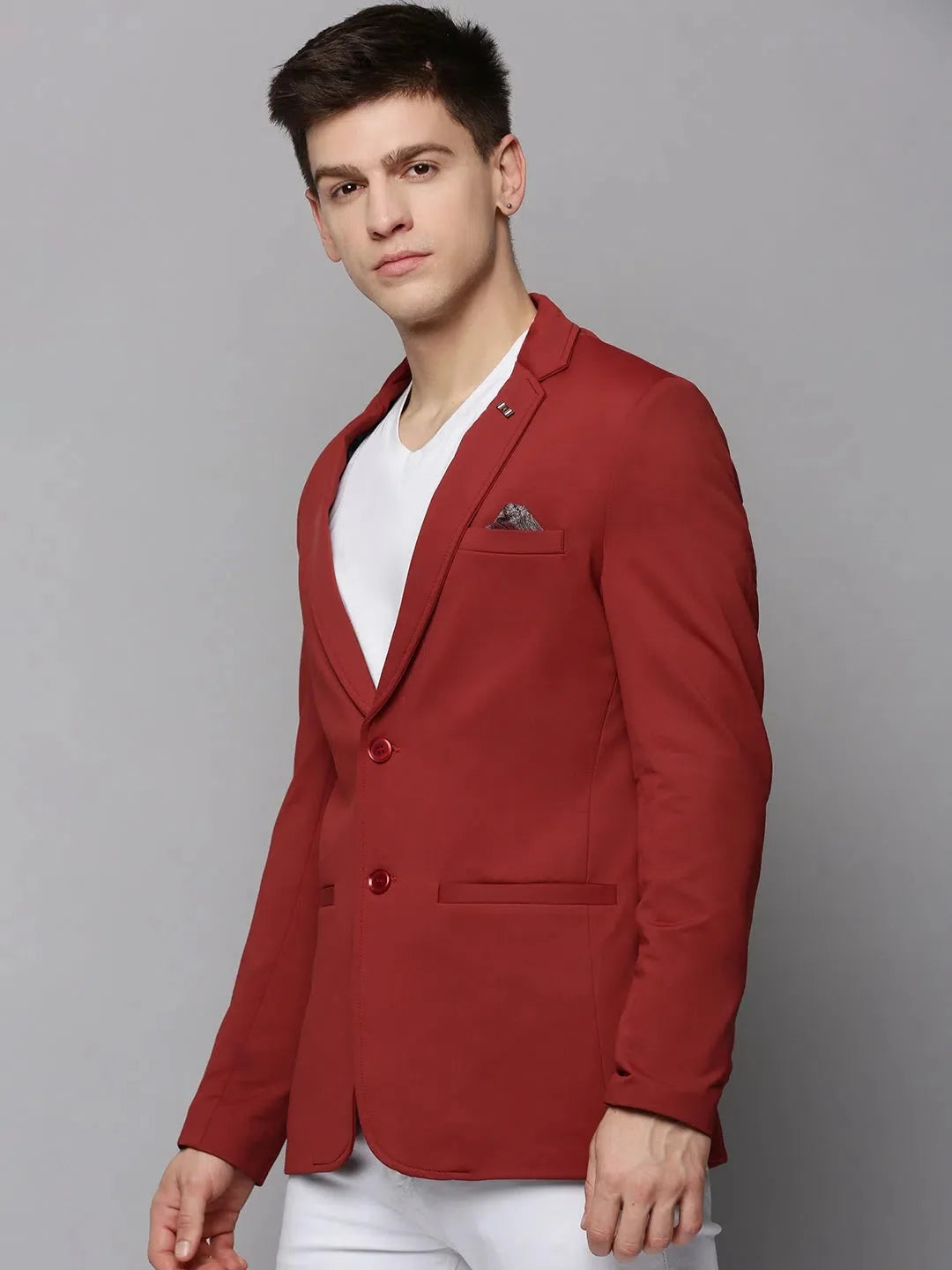 Orange Solid Blazer - Men's Ethnic Nehru Jackets by DesiQlo