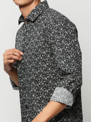 Men Black Floral Casual Casual Shirts-STANLEY-5281-Black