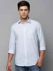 Men Blue Solid Casual Shirt-CROSSPLAIN-4553-Blue