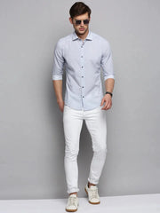 Men White Printed Casual Shirt-JUPITERPRINT-3400-White