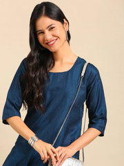 Women's Teal Embroidered Kurta SetKC-837-Teal