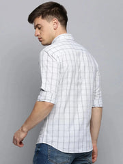 Men Grey Checked Casual Shirt-PEISKOSCHECKS-3421-Greymelange