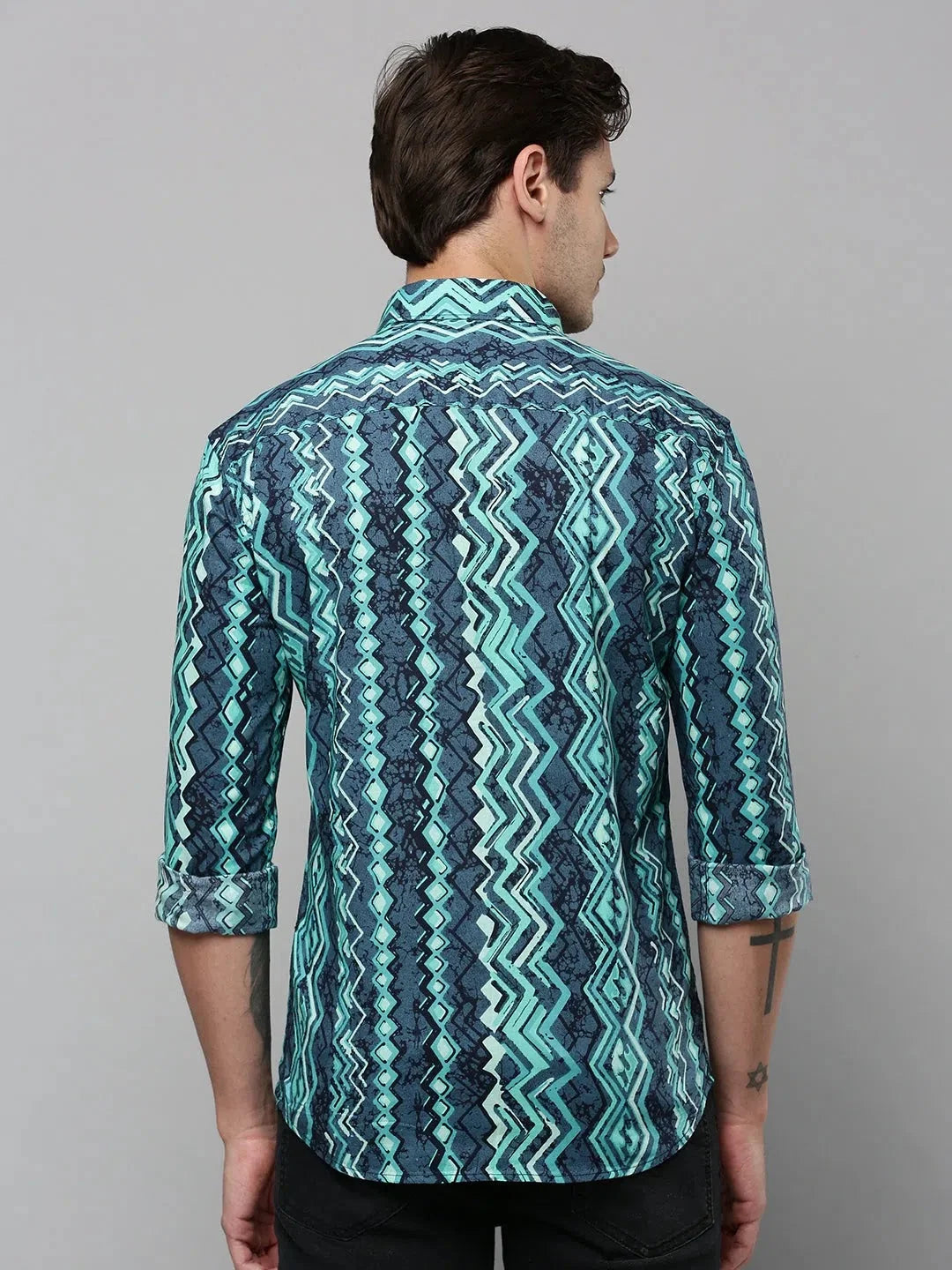 Green Printed Cotton Mens Shirt | Stylish Casual Shirts