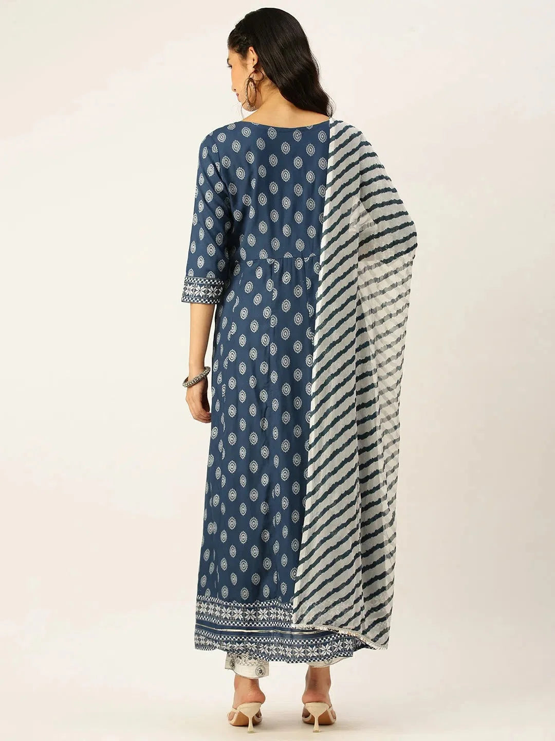 Blue Printed Women's Kurta Sets | Cotton Indian Kurta Sets Collection