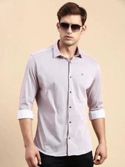 Men Mauve Striped Casual Shirt-CELLOKNITS-4976-Mauve
