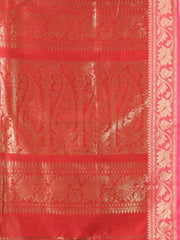 Teal Cotton Saree With Geomatric Patterns-MA66BCT43830034