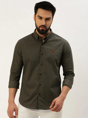 Men Grey Checked Casual Shirt-LEHARICHECKS-5337-Grey