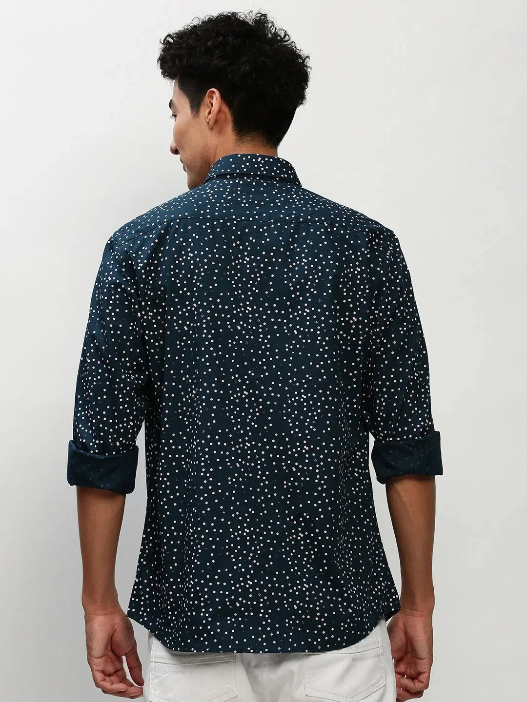 Teal Printed Mens Shirt - Casual Cotton Shirt | DesiQlo