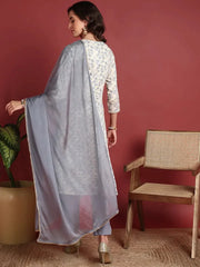 Viscose Abstract Grey Indian Ethnic