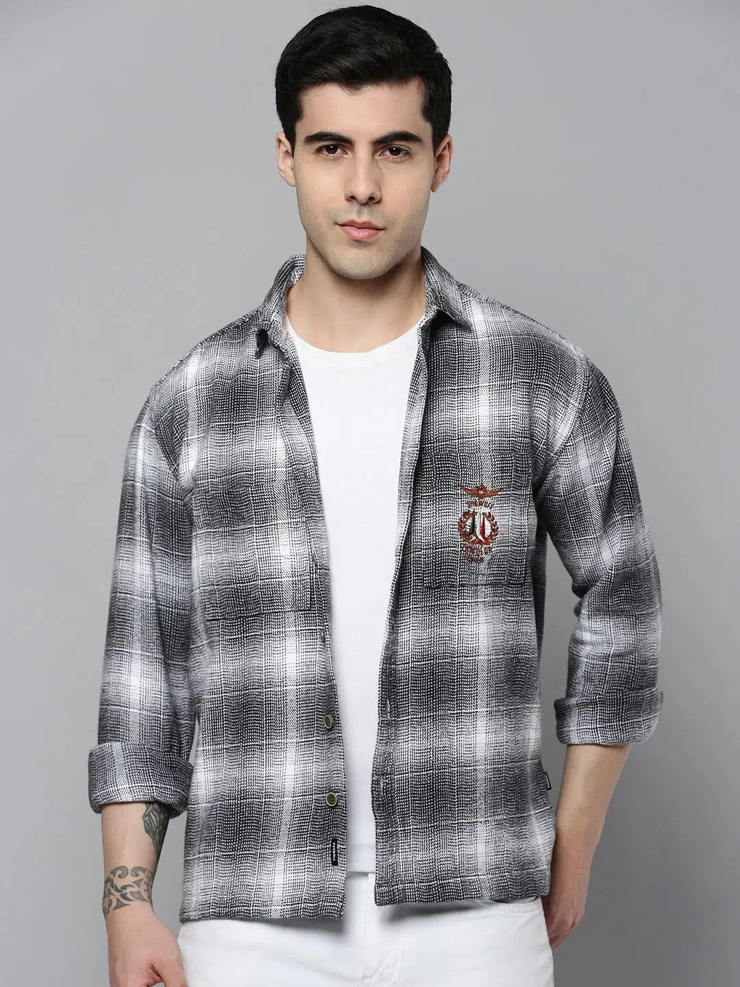 Black Checked Mens Shirt - Casual Cotton Shirts | DesiQlo
