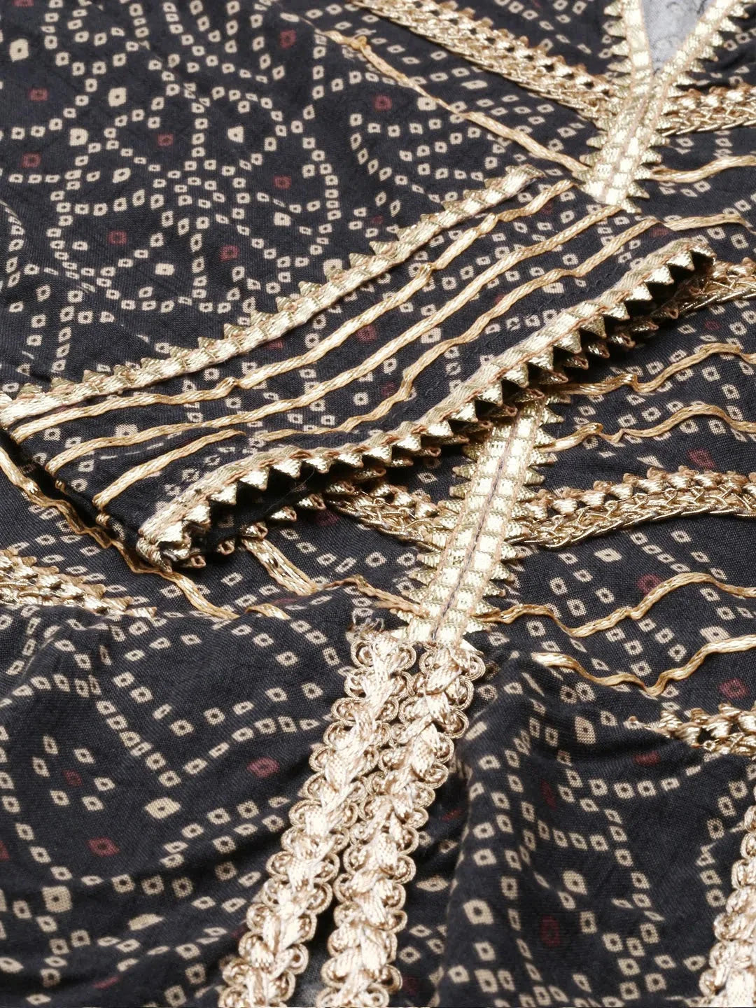 Black Bandhini Print Kurta Set | Women's Cotton Kurtas