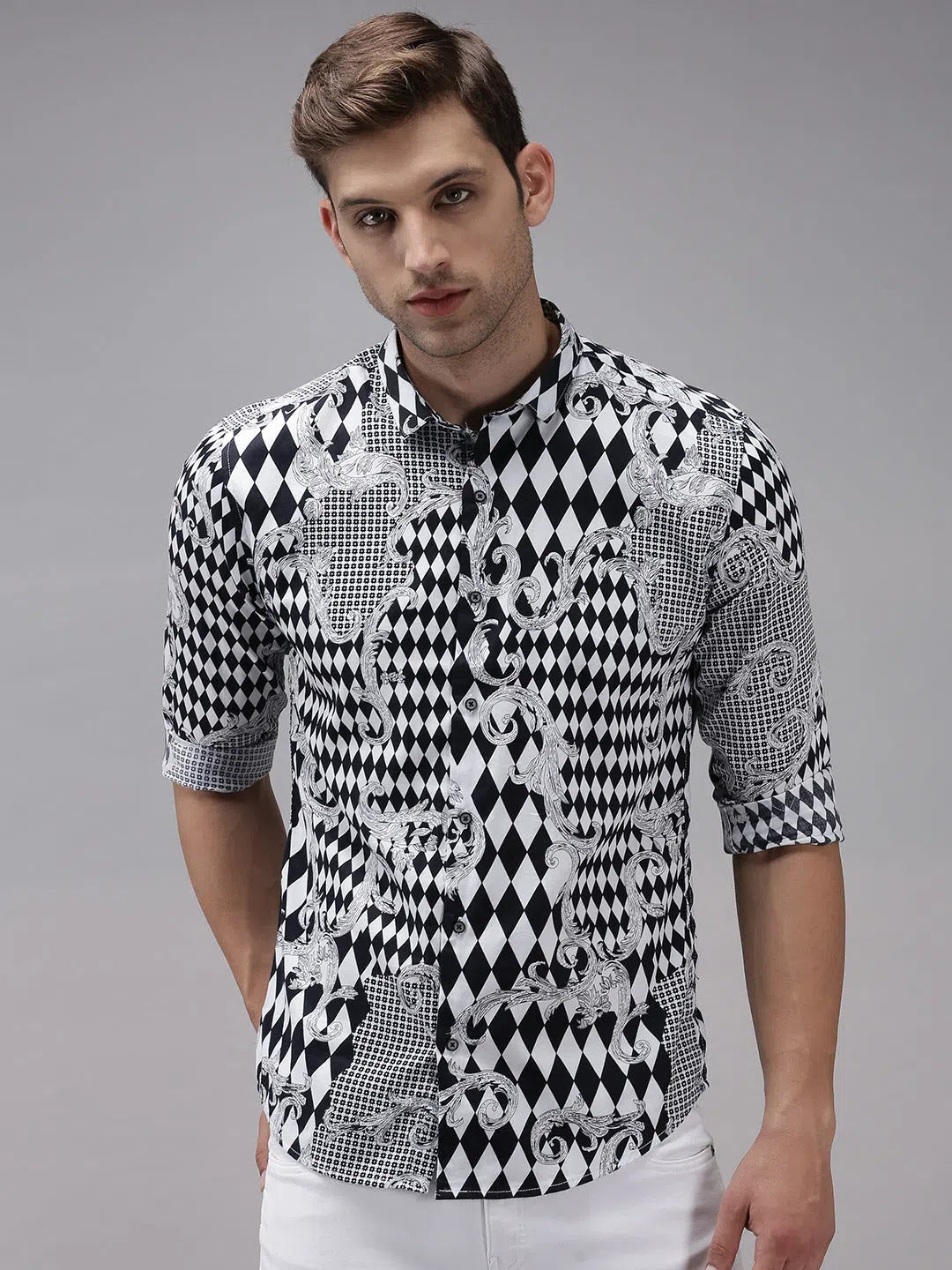DesiQlo Black Printed Cotton Mens Shirt | Casual Style