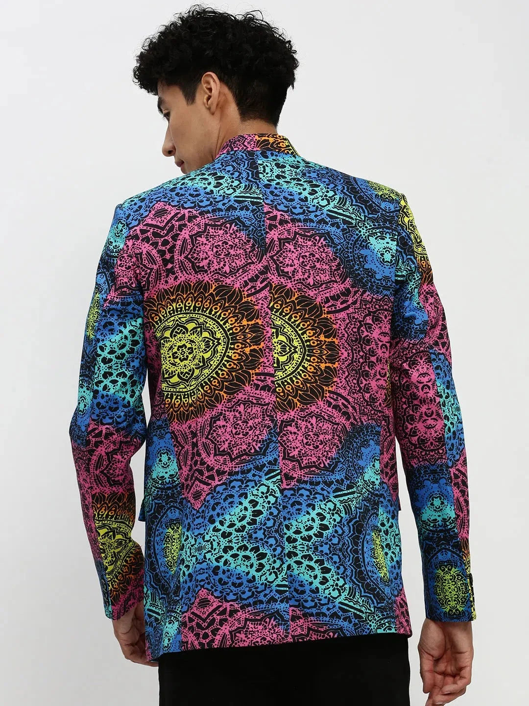 Pink Printed Blazer - Men's Ethnic Wear| DesiQlo