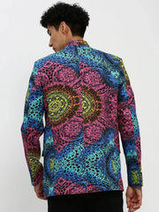 Men Pink Printed Blazer-SOBLZ-84-4-Pinkblue