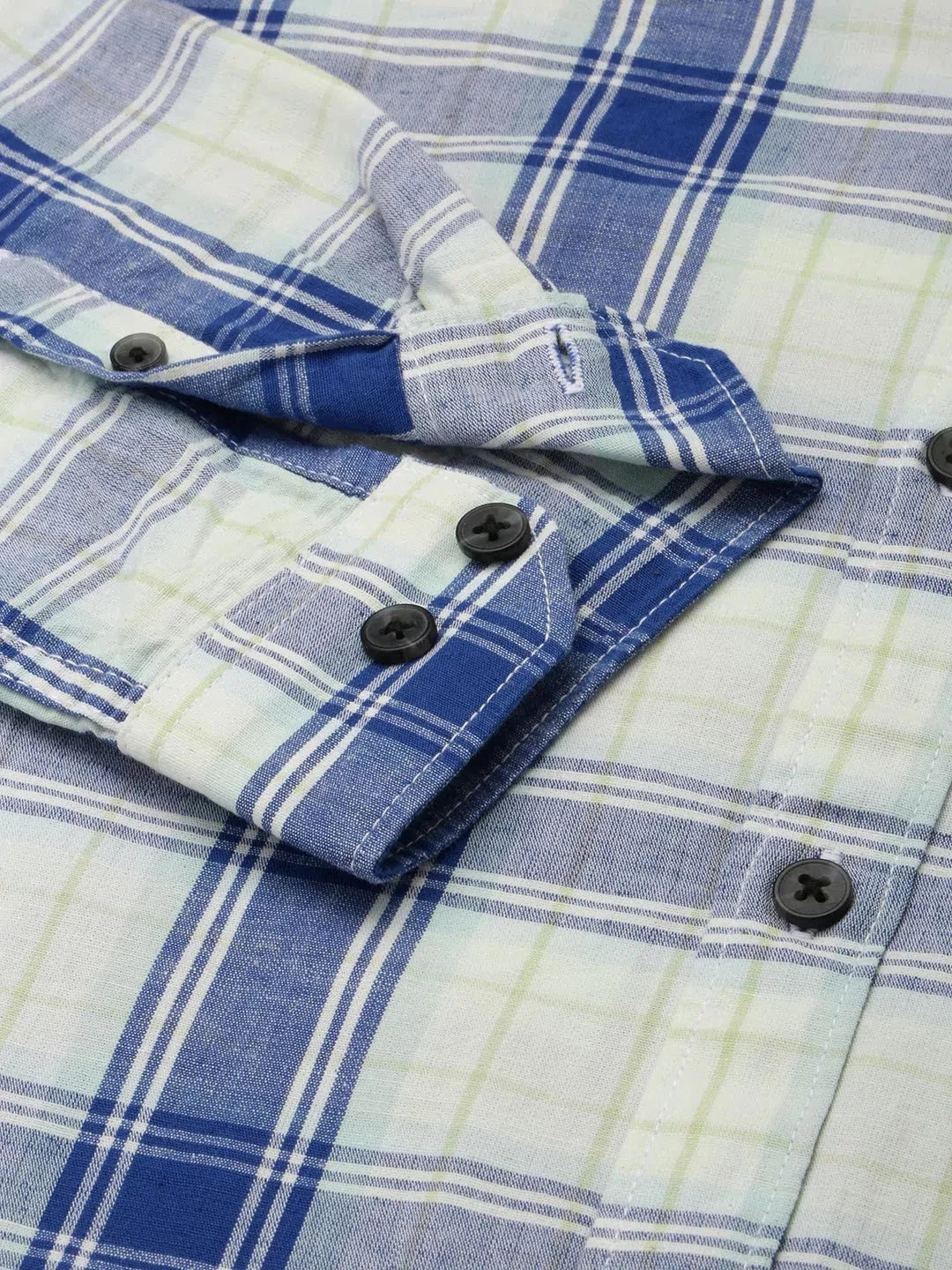 Off-White Checked Mens Shirt | Cotton Casual Shirts