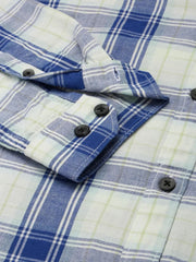 Men White Checked Casual Shirt-DALTONCHECKS-4092-Offwhite