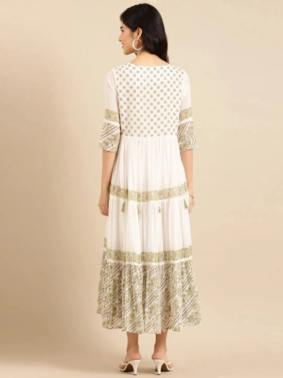 White Printed A-Line Kurta | Casual Indian Kurtis for Ladies
