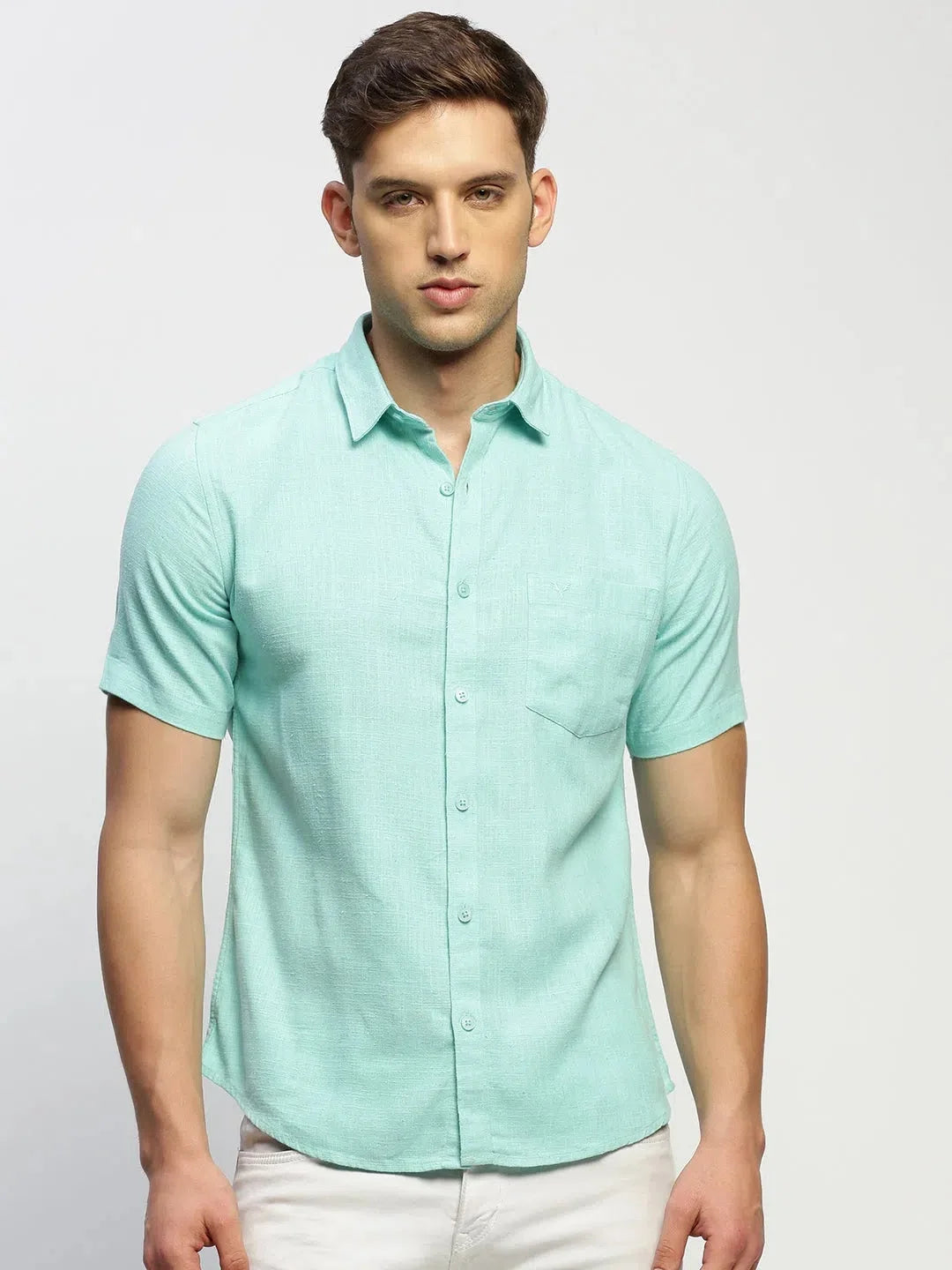 Trending Green Cotton Mens Shirt - Solid Casual Shirt | DesiQlo