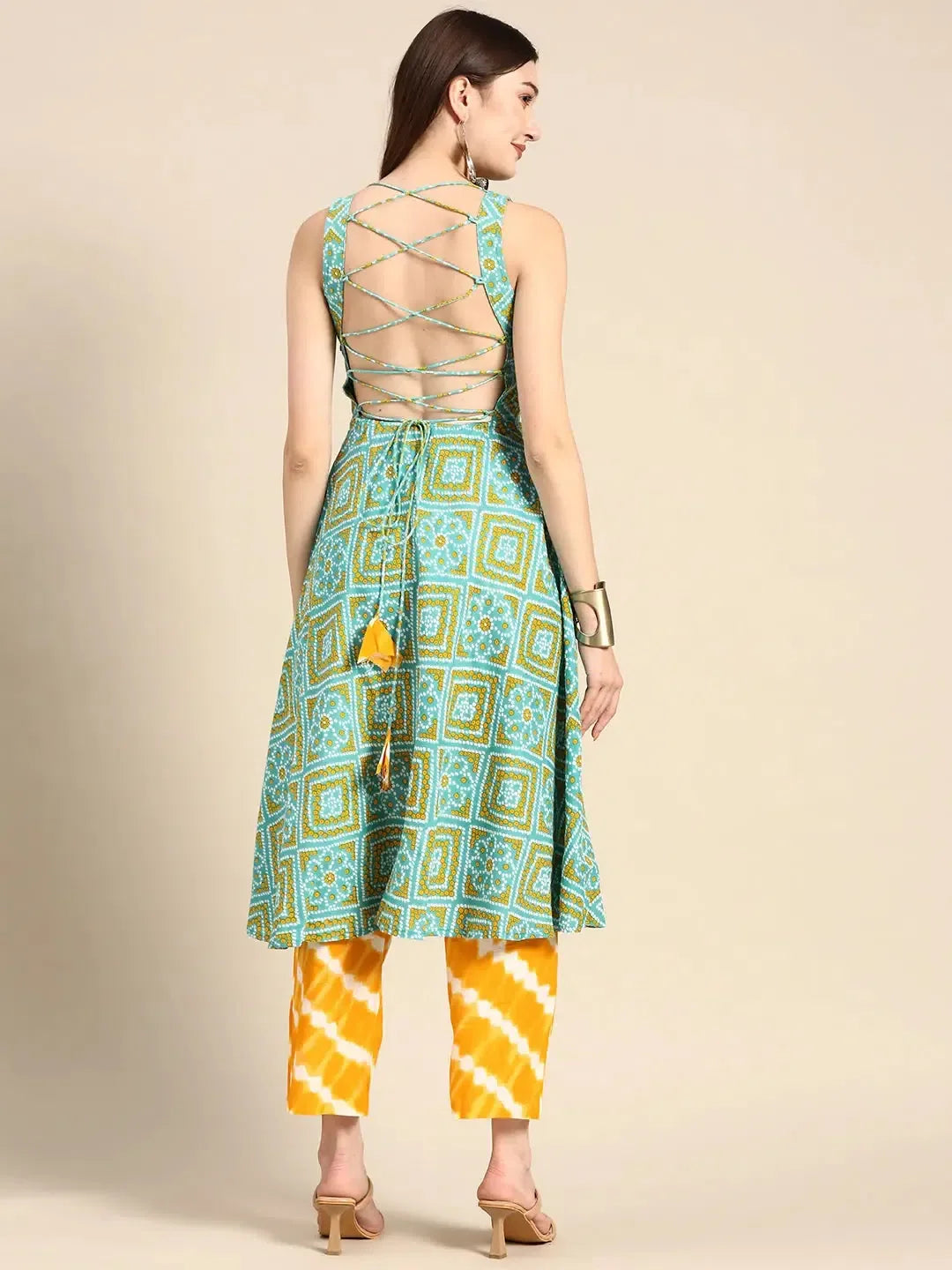 Aqua Blue Kurta Palazzo Set - Rayon Comfort, Stylish Design