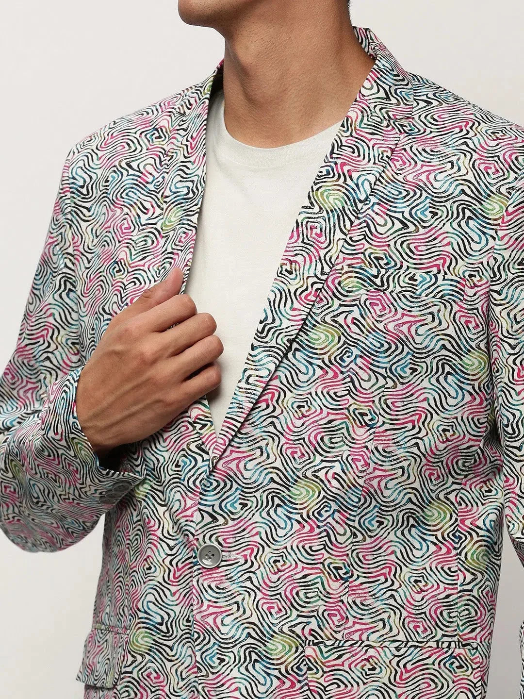 White Printed Modi Jacket | Men's Indian Nehru Jackets