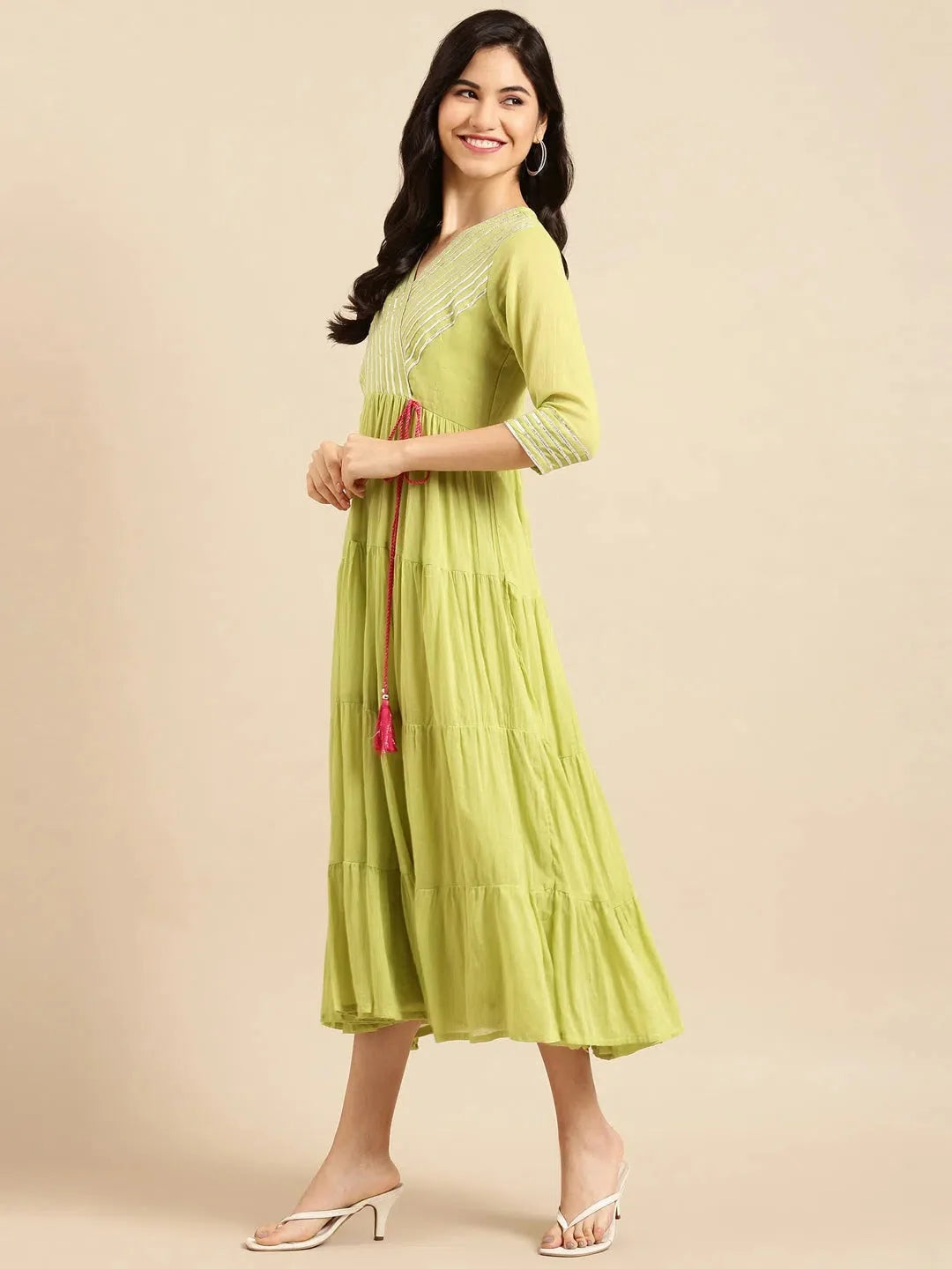 Green Cotton Kurta: Simple and Stylish Indian Kurta Ladies