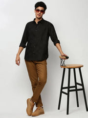 Men Black Checked Casual Casual Shirts-TRUJETTWILL-5487-Black