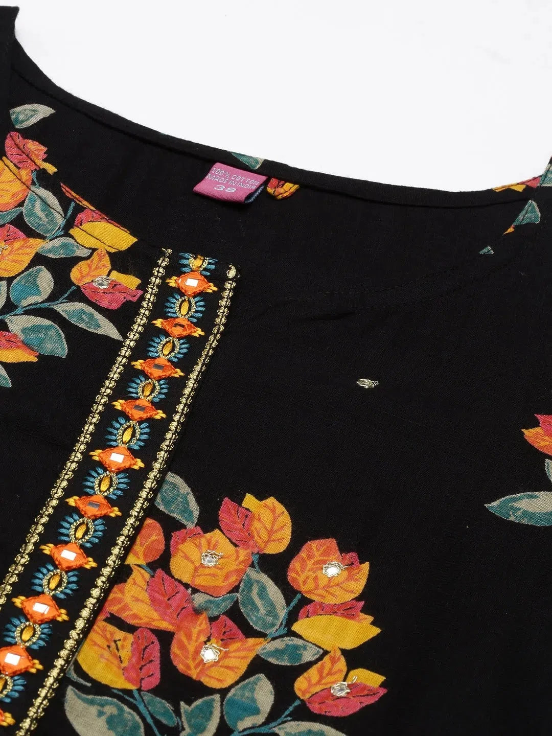 Stylish Black Printed Viscose Indian Kurta for Ladies