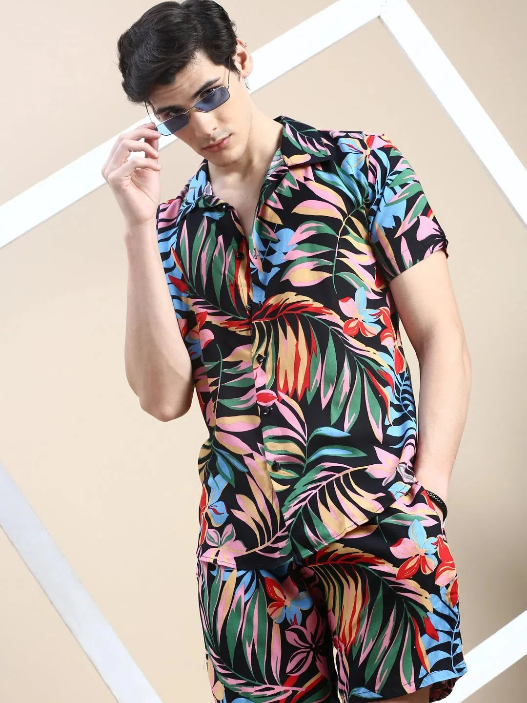 Multi Printed Casual Co ord Set for Men | Two Piece Sets