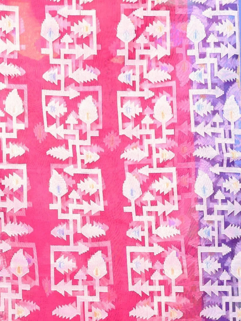 Grey Linen Saree with Jamdani - Indian Sarees