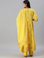 Women's Yellow Printed Kurta SetsG03-Yellow