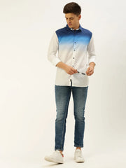 Men White Solid Casual Shirt-QUINN-3597-White