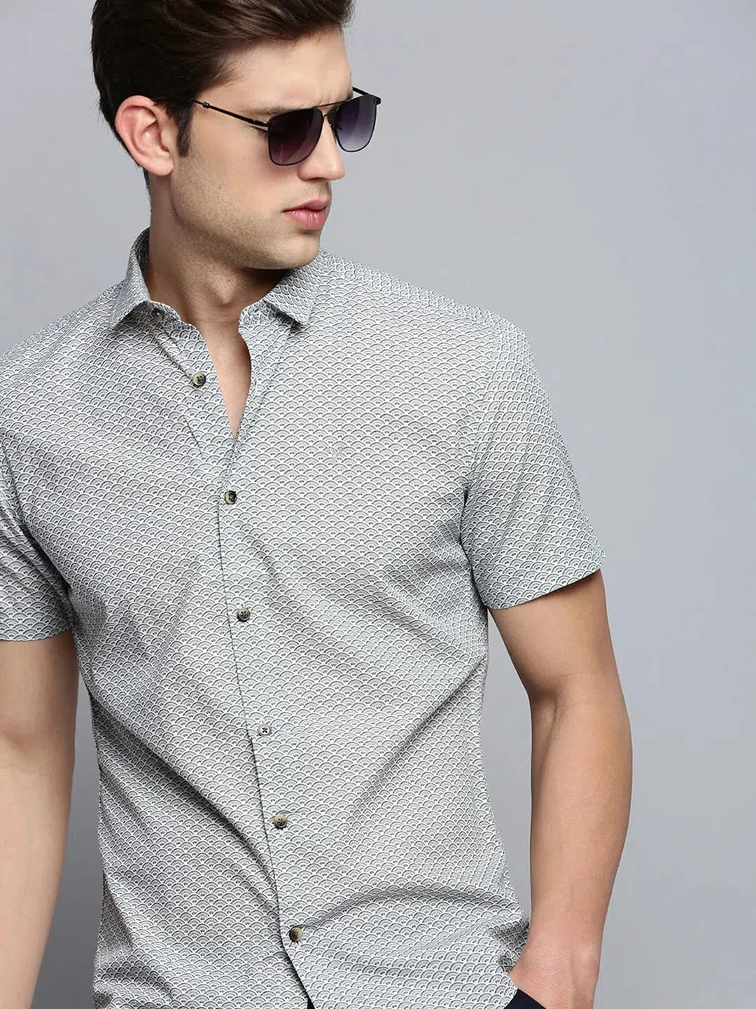 Charming White Printed Mens Shirt - Cotton Casual Shirt | DesiQlo