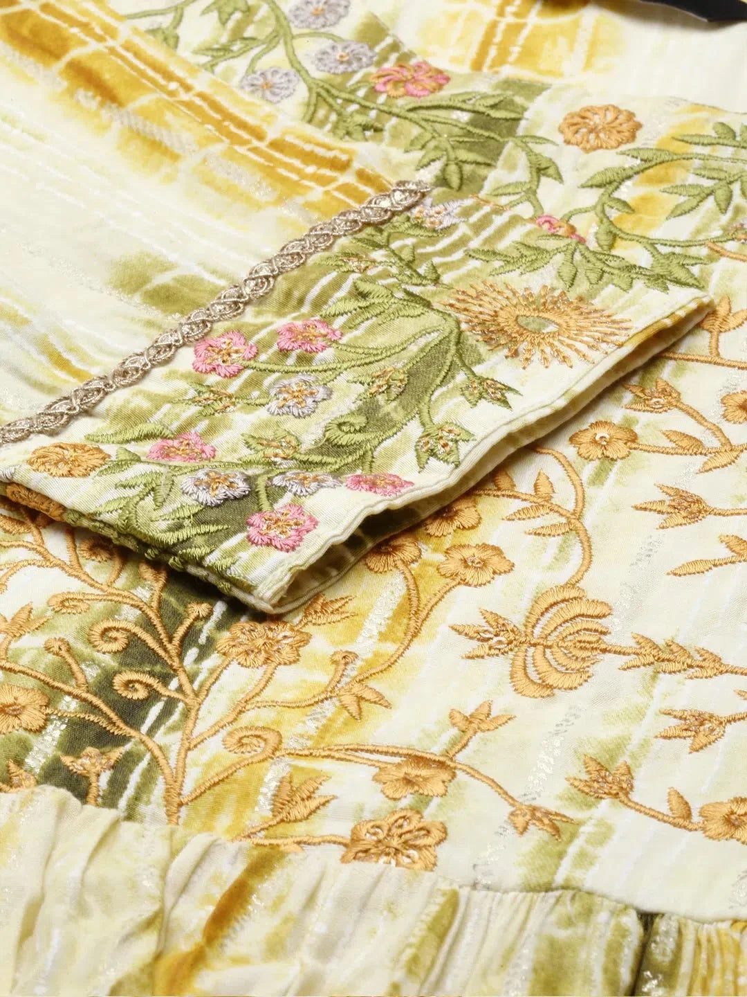 Cream Tie Dye Kurta Set | Women's Cotton Indian Kurta Sets