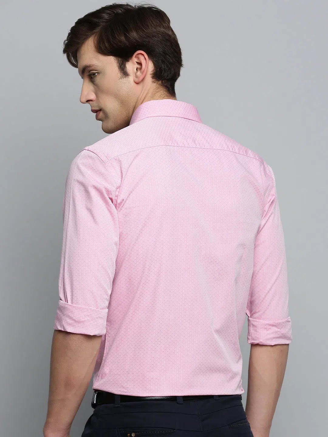Wholesale Men Pink Textured Formal Shirt