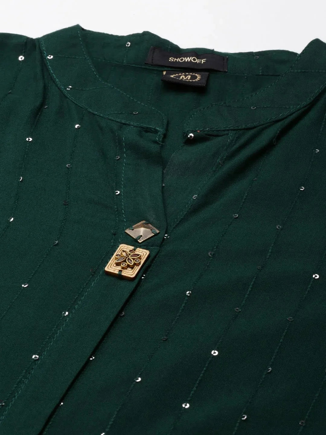 Green Viscose Indian Kurta for Women | Solid Design