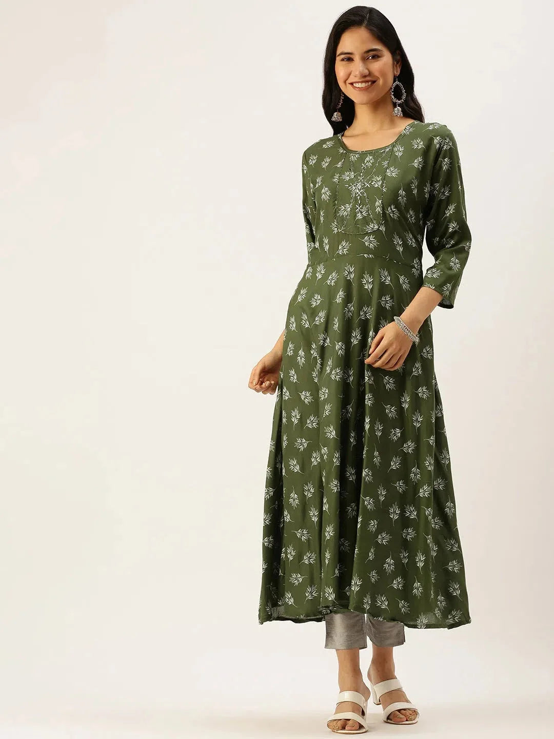 Women's Printed A-Line Indian Kurta | DesiQlo Fashion
