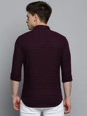 Men Purple Solid Casual Shirt-DEERASTRIPES-2073-Violet
