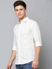Men White Printed Casual Shirt-FLIORIONIEPRINT-3509-Offwhite