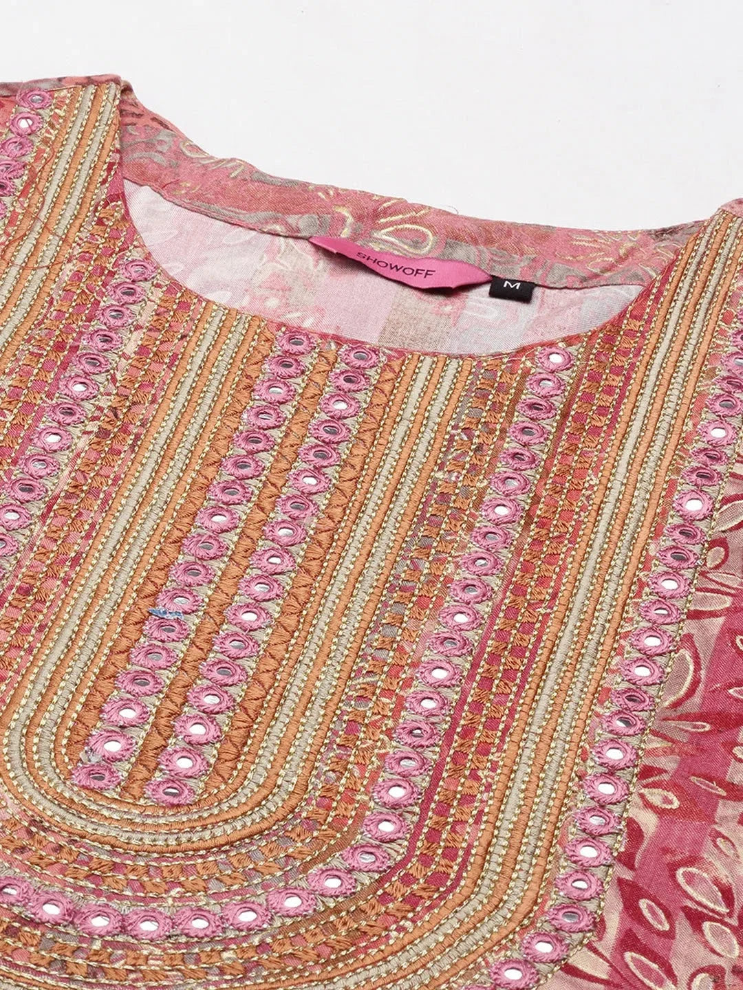 Pink Printed Polyester Kurta | Stylish Indian Kurtis for Women