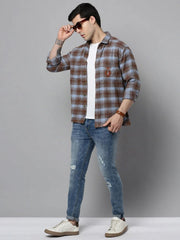 Men Blue Checked Casual Shirt-RUGGEDCHECKS-4181-Blue