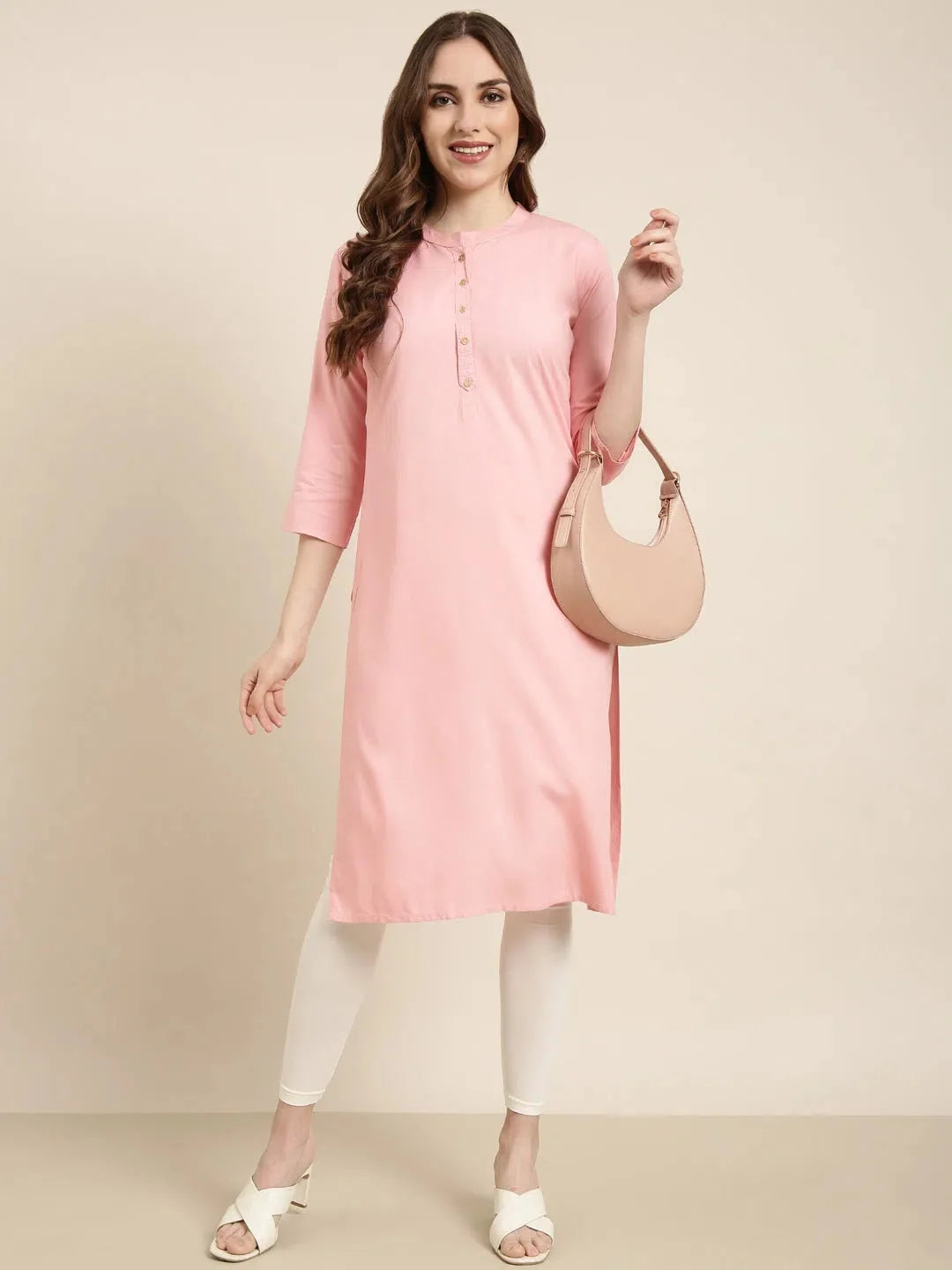 Pink Solid Straight Kurta | Elegant Indian Kurtis Online