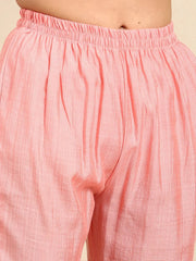 Women's Peach Solid Kurta SetKC-911-Peach