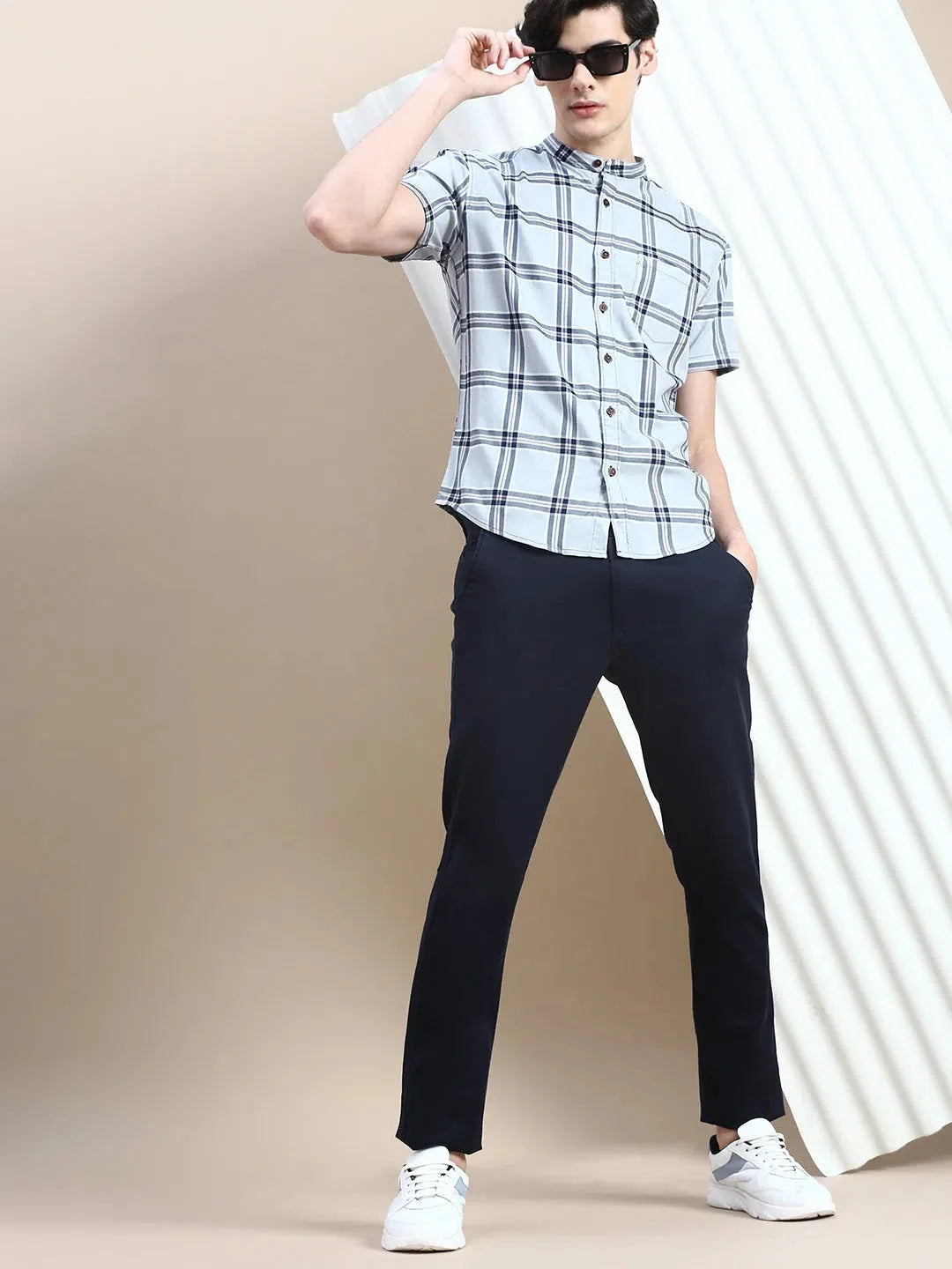 Grey Checked Mens Shirt | DesiQlo Cotton Casual Shirt