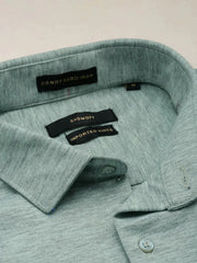 Men Green Solid Casual Shirt-FORDKNITS-4475-Seagreen