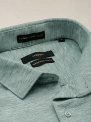 Men Green Solid Casual Shirt-FORDKNITS-4475-Seagreen