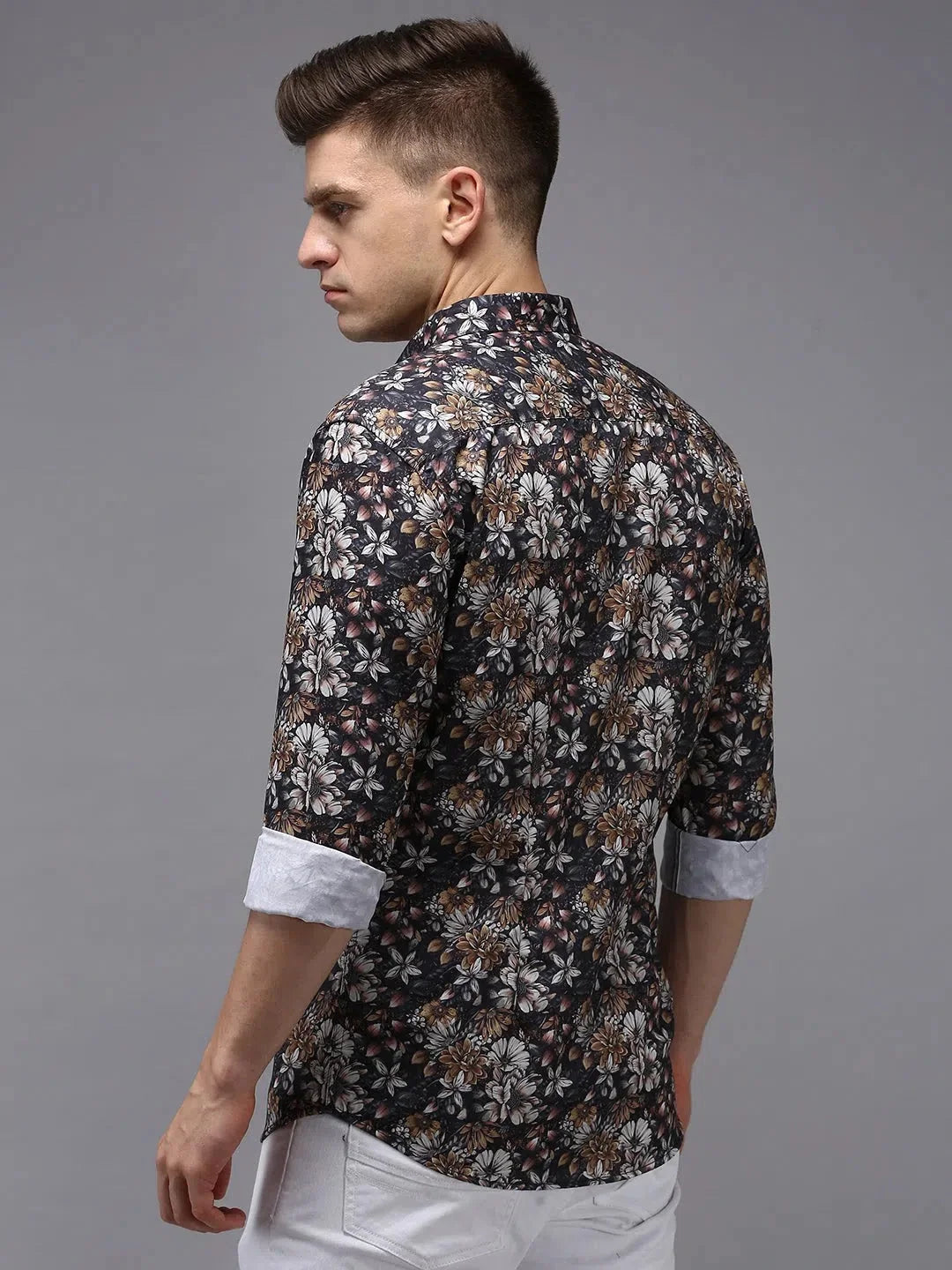 Black Printed Mens Shirt - Shop Cotton Casual Shirts Online