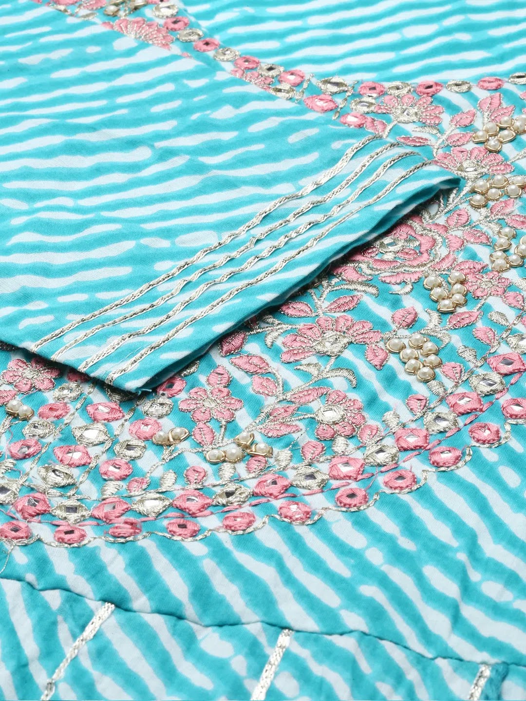 Blue Tie Dye Cotton Kurta Set for Women | Indian Kurta Sets